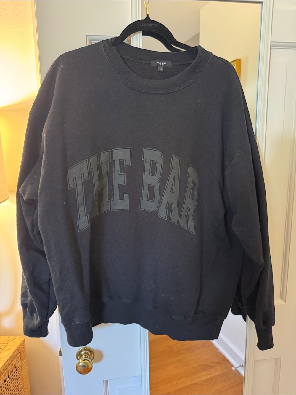 The Bar Black Tonal Logo Crewneck Sweatshirt